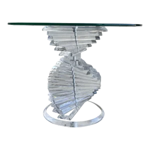 Helix Spiral Lucite Side Table