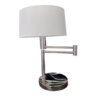 Ralph Lauren Polished Chrome Articulating Swing Arm Table Lamp For Sale