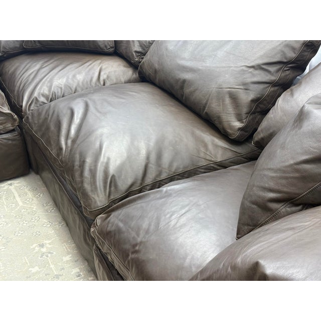 Contemporary Rh Cloud® Modular Leather Sectional — 4-Piece For Sale - Image 3 of 18