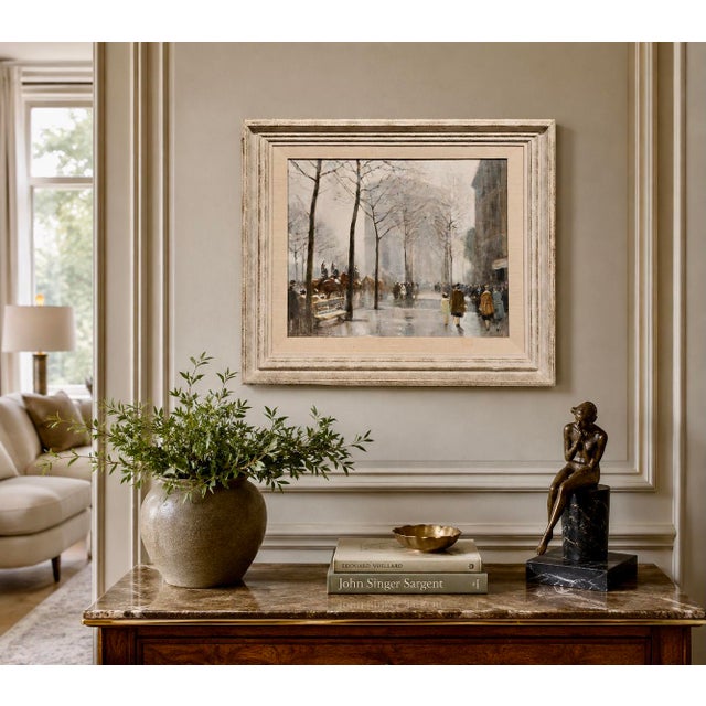 Jules René Hervé "View of l'Arc De Triomphe" Paris -Original Oil Painting For Sale - Image 12 of 12