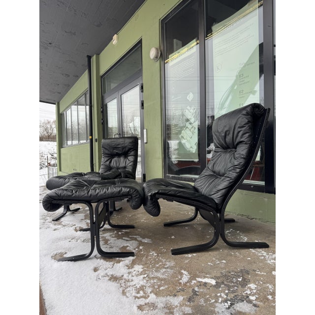 Set of Vintage Scandinavian Siesta Lounge Chair and Ottoman by Ingmar Relling for Westnofa, 1970s For Sale - Image 9 of 18
