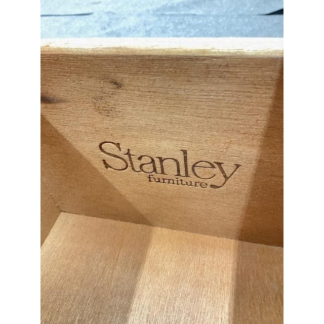 Wood Vintage Stanley Regency Nightstands, Solid Wood, Brass Hardware, Pair For Sale - Image 7 of 9