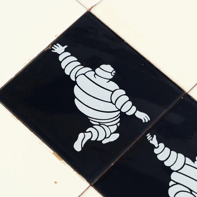 Ceramic Vintage Michelin Man Tiles, 1960s, Set of 12 For Sale - Image 7 of 12