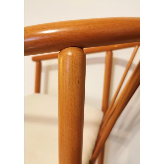 1990s Italian Curved Food with Fabric Seat Lounge Chair, 1990s For Sale - Image 5 of 10