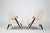 A stunning set of vintage lounge chairs by Karpen of California, expertly restored by Stamford Modern. Featuring angled...