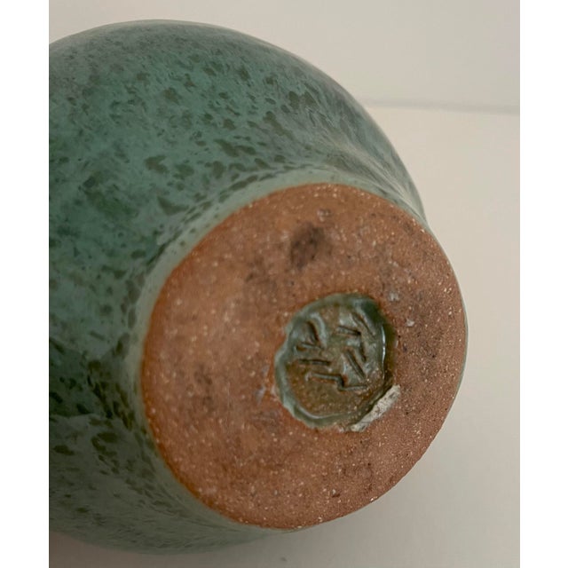 Green Glazed Ceramic Vase For Sale - Image 4 of 4