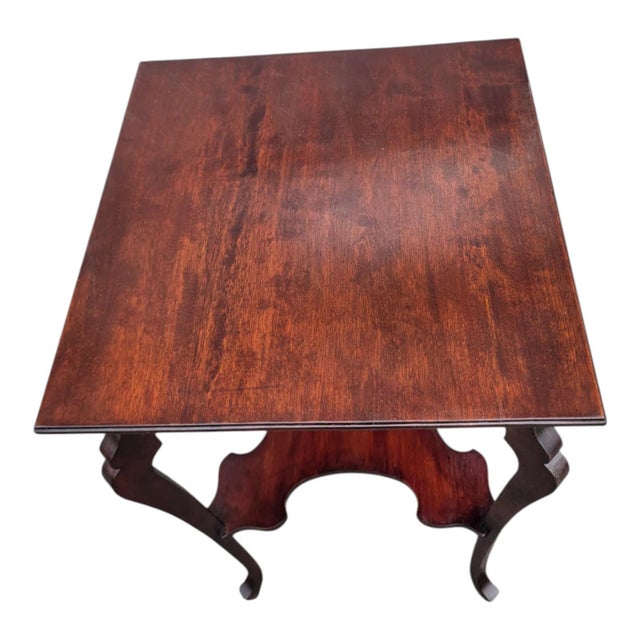 19th Century Solid Cherry Edwardian Two Tier Occasional Table For Sale - Image 10 of 15