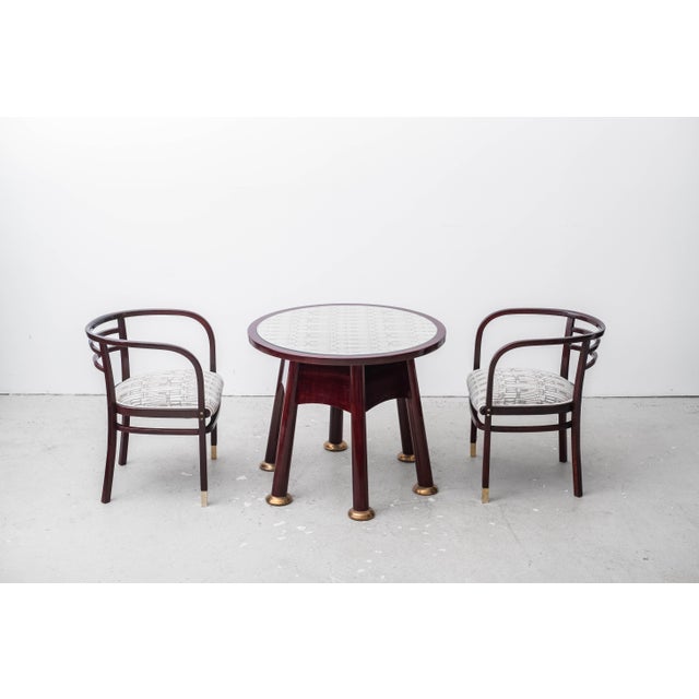 Art Nouveau Table by Adolf Loos and Armchairs by Otto Wagner, Vienna, Austria, 1902-1905, Set of 3 For Sale - Image 4 of 18