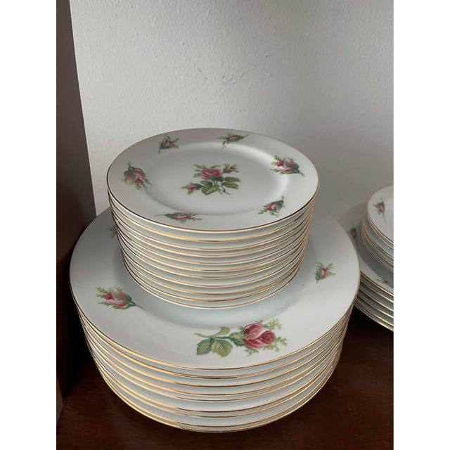 Ceramic Vintage Wild Rose China Full Dining Set for 6 - 41 pcs For Sale - Image 7 of 11