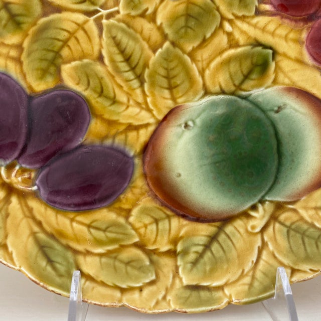 Ceramic 1930s Sarreguemines Fruit Ceramic Platter For Sale - Image 7 of 13