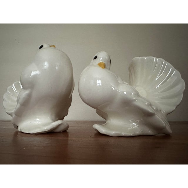 Vintage Late 20th Century Ceramic “Love Birds” Doves- Set of 2 For Sale - Image 4 of 11
