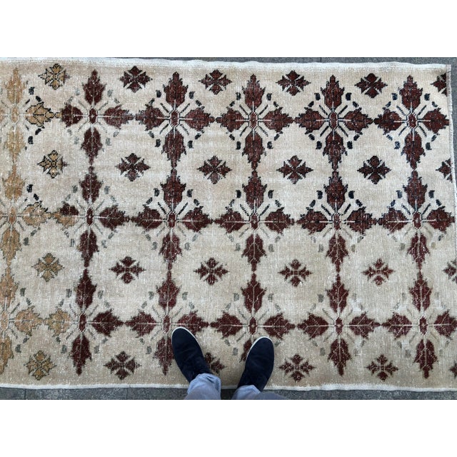 1960s Turkish Tribal Wool Rug - 4′6″ × 6′7″ For Sale - Image 6 of 11