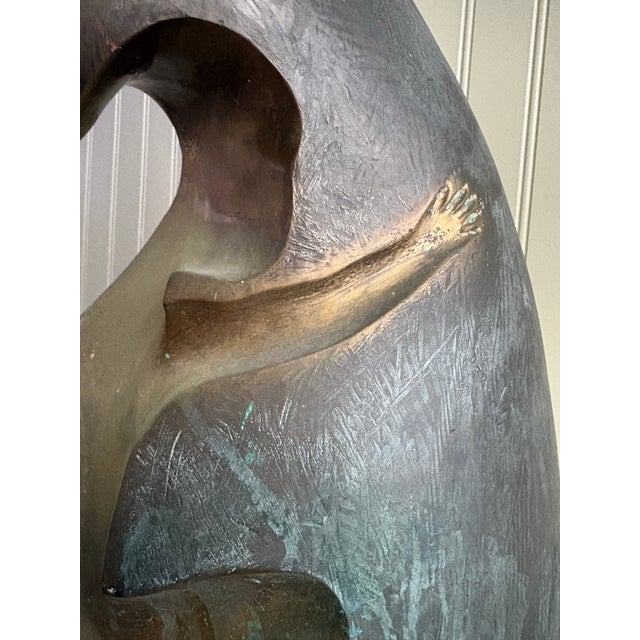 2000 - 2009 Rare Angelo Basso Bronze Sculpture “Mother and Child” Limited Edition Viii/Ix For Sale - Image 5 of 11