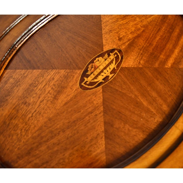 1920 Antique French Carved Figural Walnut & Satinwood Coffee Table With