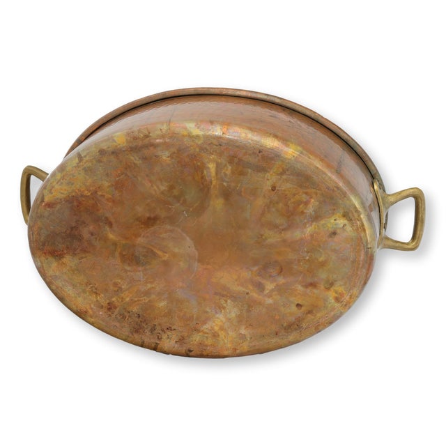 19th Century Large 19th Century French Hammered Copper Pot w/ Lid For Sale - Image 5 of 7