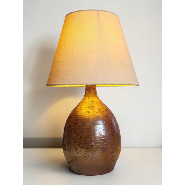 Pyrite Stoneware Lamp by Bodin La Borne, 1970s For Sale - Image 9 of 10