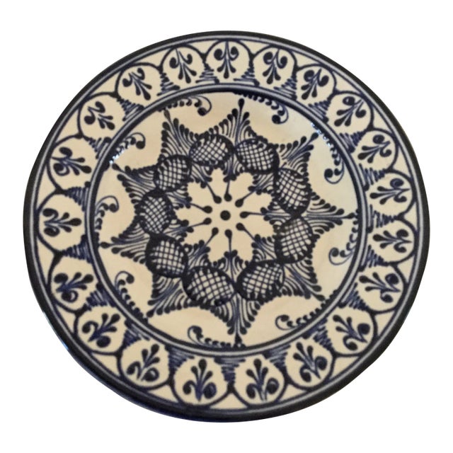 Vintage Hand Painted Wall Plate For Sale