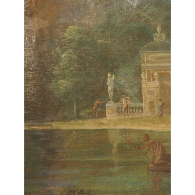 A Rare and Monumental 18th Century Italianate Landscape Oil on Canvas by Dutch Old Master W. Troost the Elder (1684-1752) For Sale - Image 11 of 18