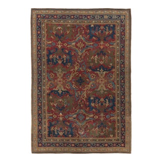 Antique 19th Century English Rug With Heraldic Motifs in Jewel Tones - Rug & Kilim For Sale