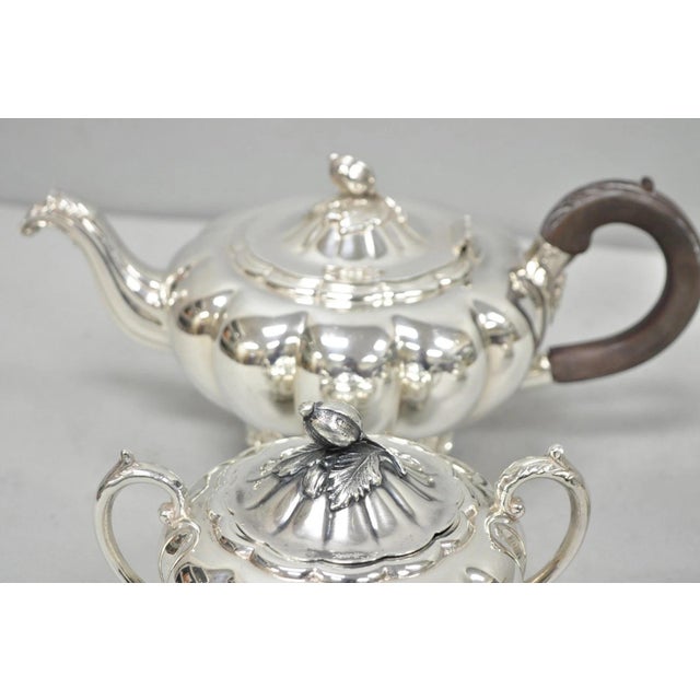 Antique 1881 Rogers 7377 Art Nouveau Silver Plated Tea Service Set - 3 PCS For Sale In Philadelphia - Image 6 of 13