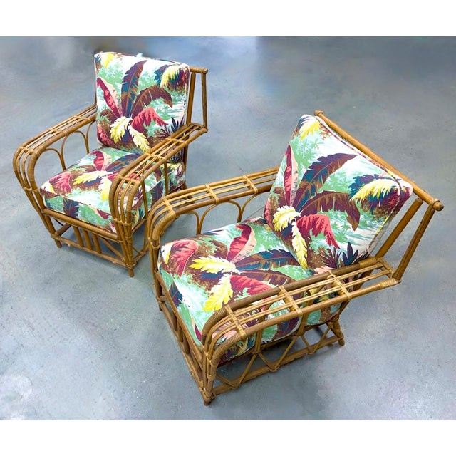 This striking pair of 1960s mid-century modern club lounge chairs features a sculpted, organic silhouette attributed to...