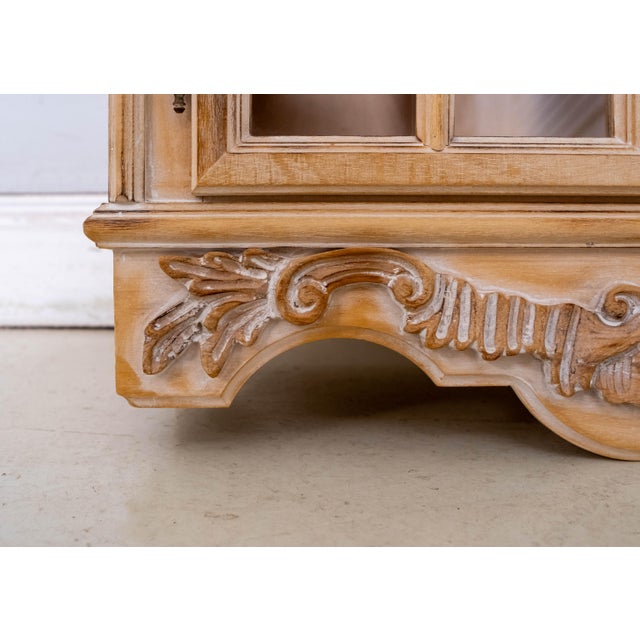 Brown 1970s Italian Style Carved 2 Door Hanging Wall Cabinet For Sale - Image 8 of 17