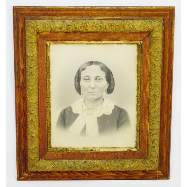 Victorian Charcoal Portrait Drawing Chairish