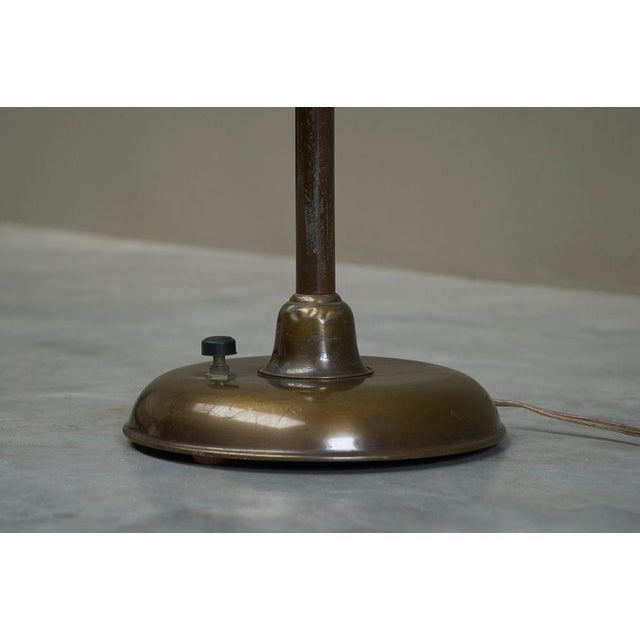 Vintage Art Deco Floor Lamp in Patinated Brass and Nickel Plated Brass, 1930 For Sale - Image 10 of 14