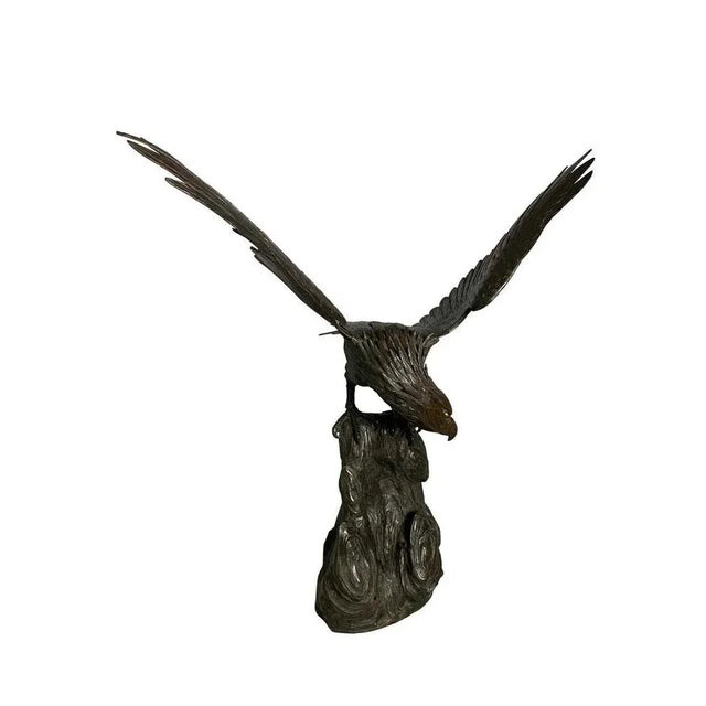 Antique Japanese Bronze Eagle from the Meiji Period, 19th Century For Sale - Image 3 of 14