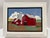 Wood Pair Signed 2002 American Folk Art Farm Landscape Paintings Red Barns For Sale - Image 7 of 14