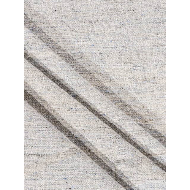 Swedish Style Kilim Deco Rug Ivory Gray Blue 10ft 1in X 13ft 6in For Sale In New York - Image 6 of 6