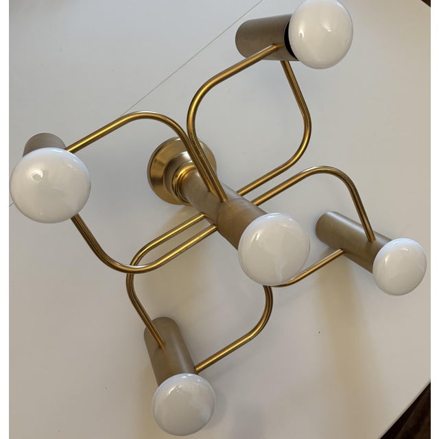 Leola Brass Ceiling Lamp by Gaetano Sciolari for Leola, 1970s, in Very Good conditions. Designed 1970 to 1979 I have...