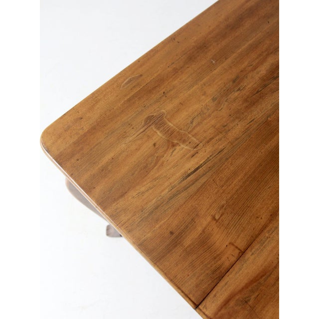 Farmhouse Antique Library Table For Sale - Image 3 of 12