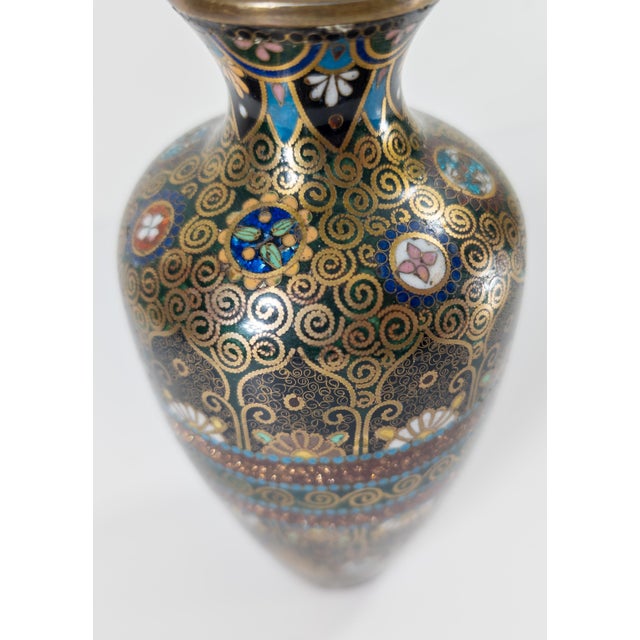 Goldenrod 19th Century Japanese Cloisonne Enamel Vase With Islamic Style Design For Sale - Image 8 of 12