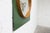 Round Teak Wall Mirror on Green Rectangular Board, 1960s For Sale - Image 15 of 18