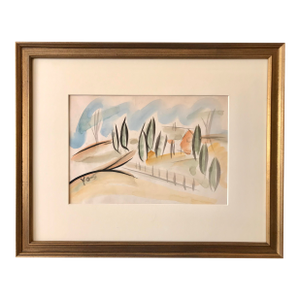 Vintage Watercolor by Phillip Yost Fauvest Landscape. Measuring 12 X 15” Overall.