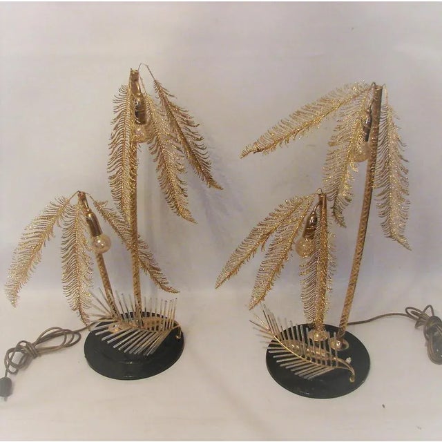 Gold Metal Table Lamps, 1960s, Set of 2 For Sale - Image 9 of 10