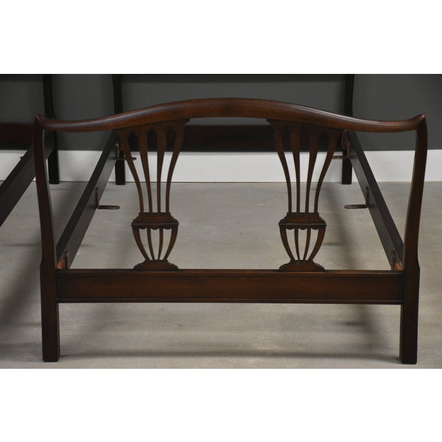Wood Mahogany Antique Twin Beds - A Pair For Sale - Image 7 of 8