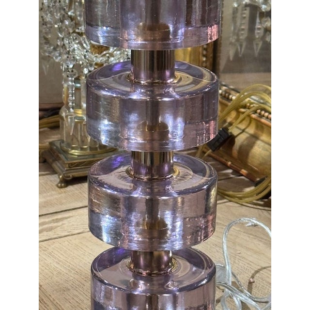 Murano Lavender Lamps For Sale - Image 4 of 6