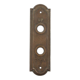 Mid 20th Century Art Deco Dark Bronze Up & Down Elevator Plate For Sale