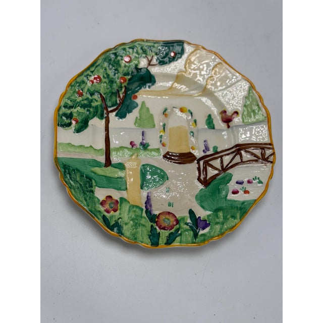 English Ceramic Folk Art Plate For Sale - Image 4 of 7