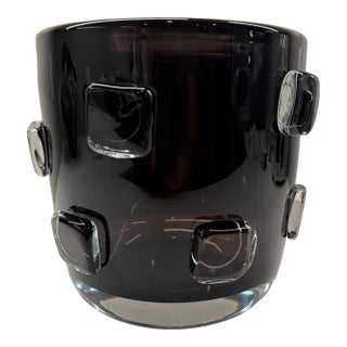 Studio a Home by Global Views Plum Polish Art Glass Ingot Vase / Cachepot - Size Small For Sale