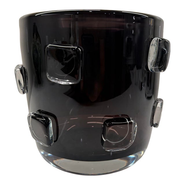 Studio a Home by Global Views Plum Polish Art Glass Ingot Vase / Cachepot - Size Small For Sale