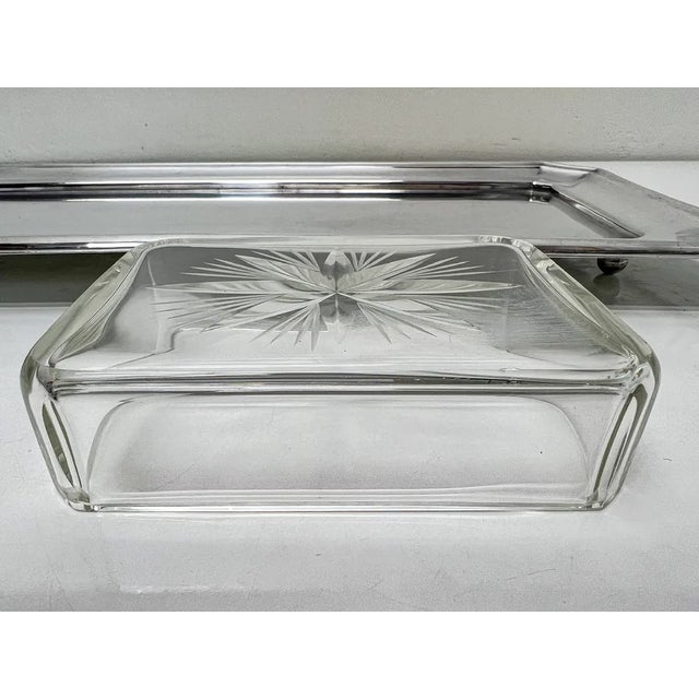 Silver Plate and Cut Glass Aperitif Serving Bowl by Arthur Krupp for Berndorf, 1940s For Sale - Image 6 of 12