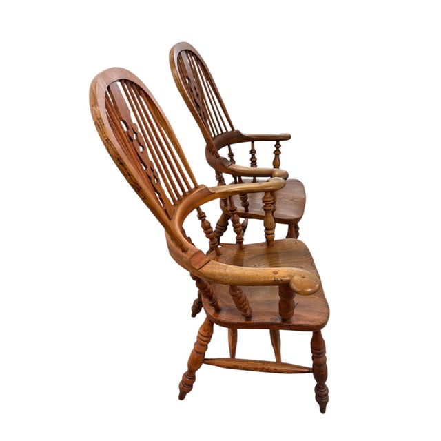 Quick Hits: Mid-19th century Yorkshire Windsor armchairs, handcrafted in England Made from richly grained yew wood with a...