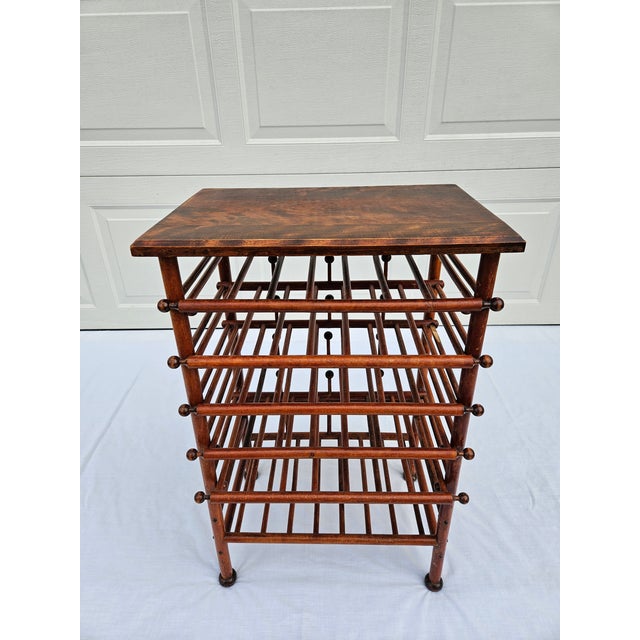 Wood Antique Stick and Ball Music Magazine Rack For Sale - Image 7 of 16