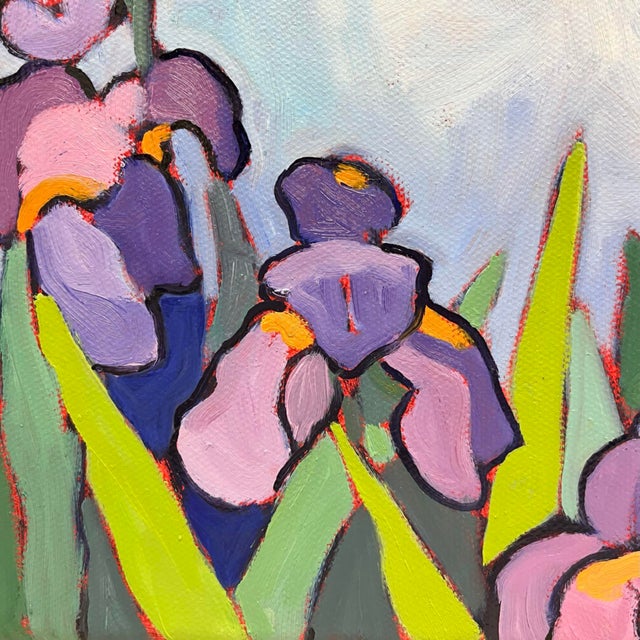 2020s Within the Iris Field, Contemporary Oil Painting on Canvas For Sale - Image 5 of 7