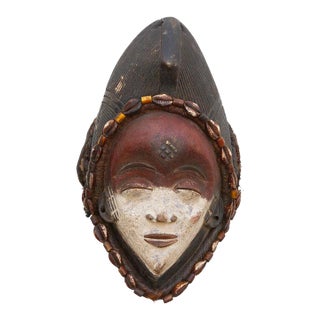 Red & White Painted African Chokwe Mask For Sale