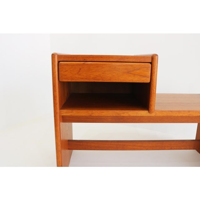 Brown Mid-Century Danish Teak Hall Bench by Bornholm Møbelfabrik, 1960s For Sale - Image 8 of 16
