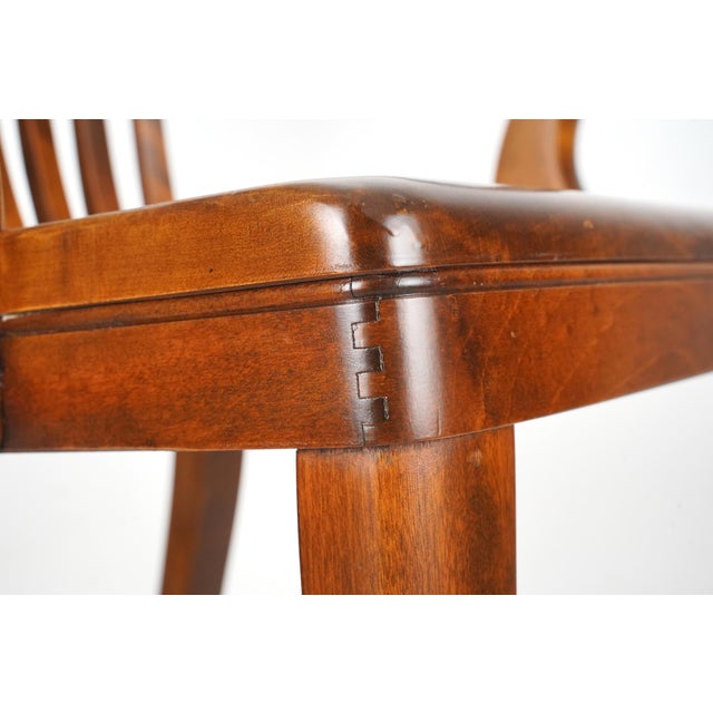 Mid 20th Century Vintage Wooden Bank of England Style Office Chair For Sale - Image 5 of 15